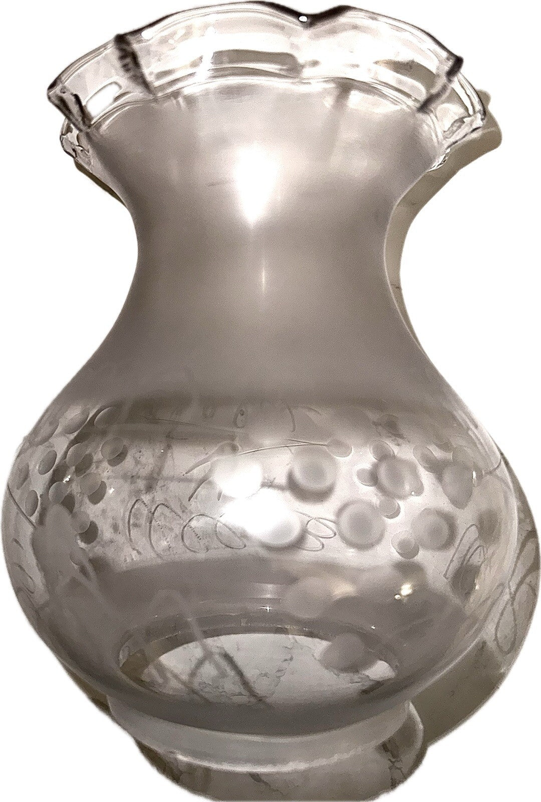 Antique Oil Kerosene Oregon Glass Lamp Shade Etched Grape Vine Motif 3 1/2" Rim - AntiquesEtceteraAntique Oil Kerosene Oregon Glass Lamp Shade Etched Grape Vine Motif 3 1/2" RimAntiqueAntiquesEtcetera