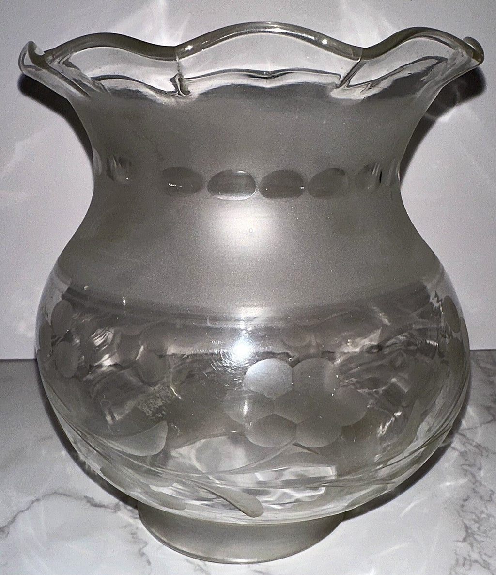 Antique Oil Kerosene Oregon Glass Lamp Shade Wheel Cut Daisy Garland 3" Fitter - AntiquesEtceteraAntique Oil Kerosene Oregon Glass Lamp Shade Wheel Cut Daisy Garland 3" FitterAntiqueAntiquesEtcetera