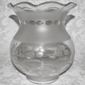 Antique Oil Kerosene Oregon Glass Lamp Shade Wheel Cut Daisy Garland 3" FitterAntiquesEtcetera