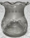 Antique Oil Kerosene Oregon Lamp Shade Victorian Floral Glass With 3" RimAntiquesEtcetera