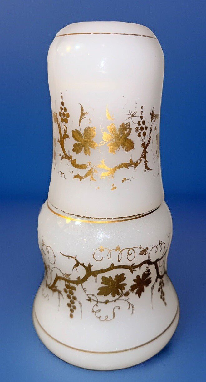 Antique Opaline Tumble Up Gilt Decorated Glass Grape Cluster Vine Smooth Pontil - AntiquesEtceteraAntique Opaline Tumble Up Gilt Decorated Glass Grape Cluster Vine Smooth PontilUnmarkedAntiquesEtcetera