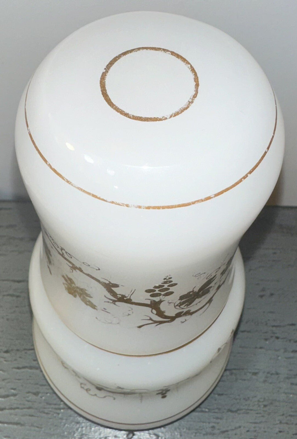 Antique Opaline Tumble Up Gilt Decorated Glass Grape Cluster Vine Smooth Pontil - AntiquesEtceteraAntique Opaline Tumble Up Gilt Decorated Glass Grape Cluster Vine Smooth PontilUnmarkedAntiquesEtcetera