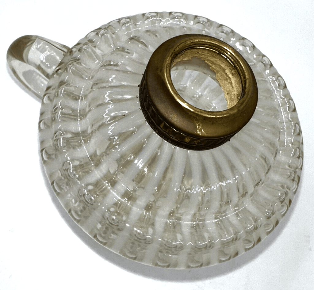 Antique Optic Opalescent White Stripe Flat Hand Finger Kerosene or Oil Lamp - AntiquesEtceteraAntique Optic Opalescent White Stripe Flat Hand Finger Kerosene or Oil LampAntique LightingAntiquesEtceteraAntiquesEtcetera