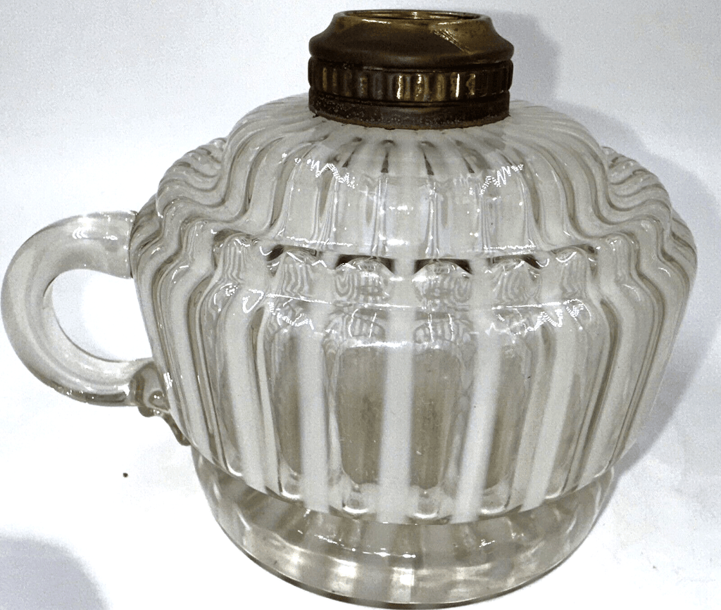 Antique Optic Opalescent White Stripe Flat Hand Finger Kerosene or Oil Lamp - AntiquesEtceteraAntique Optic Opalescent White Stripe Flat Hand Finger Kerosene or Oil LampAntique LightingAntiquesEtceteraAntiquesEtcetera