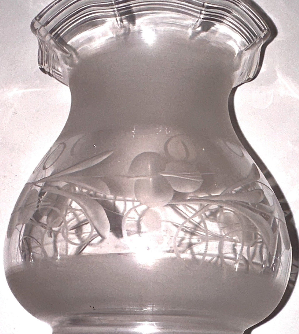 Antique Oregon Lamp Shade Kerosene Oil Pretty Victorian Motif Cut Glass 3" Rim - AntiquesEtceteraAntique Oregon Lamp Shade Kerosene Oil Pretty Victorian Motif Cut Glass 3" RimAntiqueAntiquesEtcetera