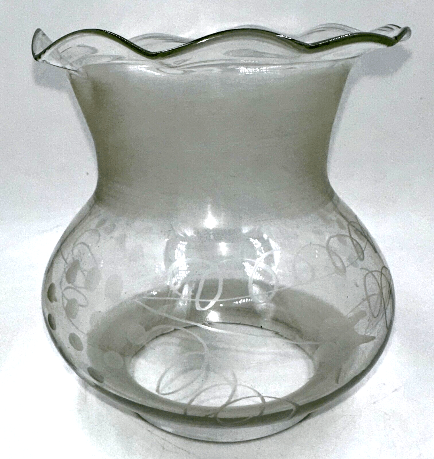 Antique Oregon Oil Kerosene Banquet Glass Lamp Shade Cut & Engraved 1800s - AntiquesEtceteraAntique Oregon Oil Kerosene Banquet Glass Lamp Shade Cut & Engraved 1800sAntiqueAntiquesEtcetera