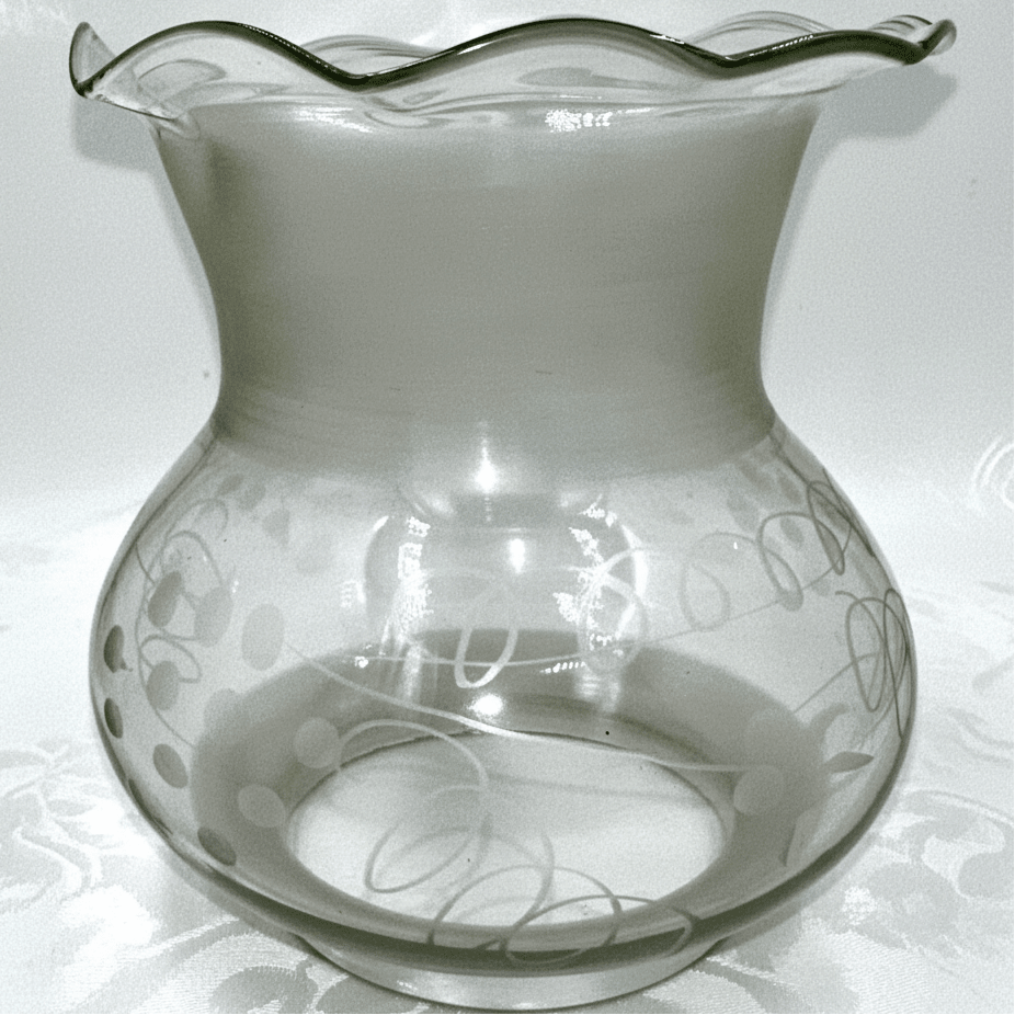Antique Oregon Oil Kerosene Banquet Glass Lamp Shade Cut & Engraved 1800sAntiquesEtcetera