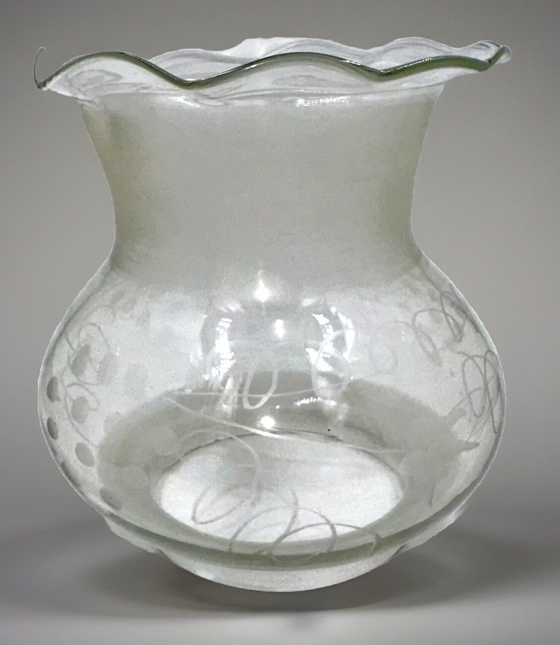 Antique Oregon Oil Kerosene Banquet Glass Lamp Shade Cut & Engraved 1800s - AntiquesEtceteraAntique Oregon Oil Kerosene Banquet Glass Lamp Shade Cut & Engraved 1800sAntiqueAntiquesEtcetera