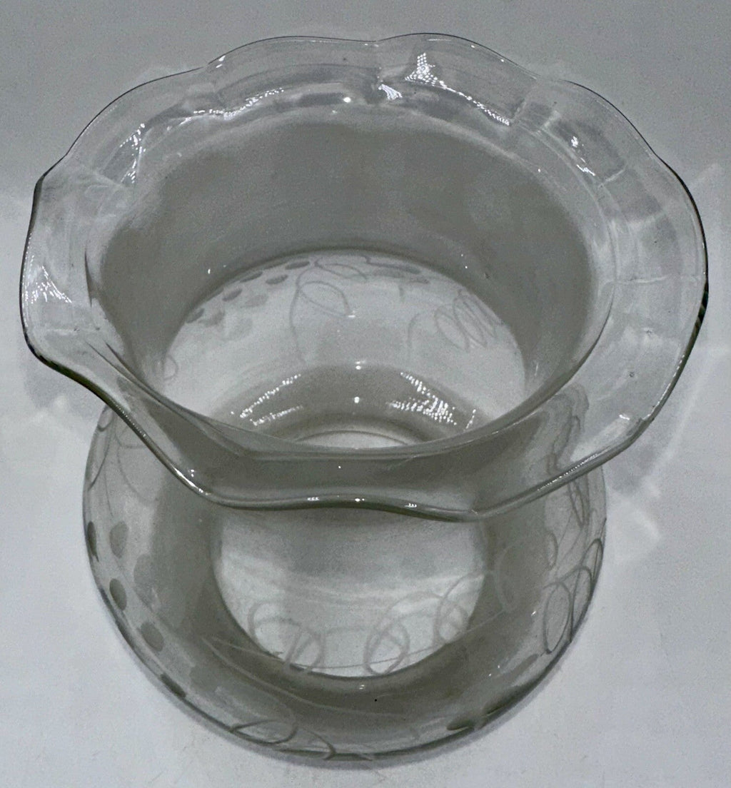 Antique Oregon Oil Kerosene Banquet Glass Lamp Shade Cut & Engraved 1800s - AntiquesEtceteraAntique Oregon Oil Kerosene Banquet Glass Lamp Shade Cut & Engraved 1800sAntiqueAntiquesEtcetera