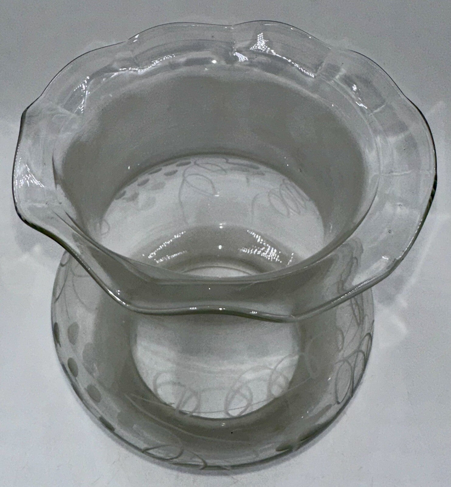 Antique Oregon Oil Kerosene Banquet Glass Lamp Shade Cut & Engraved 1800s - AntiquesEtceteraAntique Oregon Oil Kerosene Banquet Glass Lamp Shade Cut & Engraved 1800sAntiqueAntiquesEtcetera
