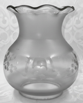 Antique Oregon Oil Kerosene Banquet Lamp Shade Etched Floral Band 3 3/8" FitterAntiquesEtcetera