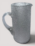 Antique Overshot Glass Pitcher 8 1/4" Tankard Form with Reeded HandleAntiquesEtcetera