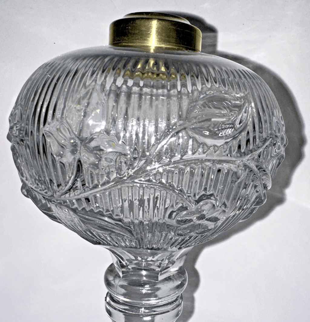Antique PERIWINKLE Kerosene or Oil Stand Lamp Thuro II, 110i Lovely Floral Motif - AntiquesEtceteraAntique PERIWINKLE Kerosene or Oil Stand Lamp Thuro II, 110i Lovely Floral MotifUnbrandedAntiquesEtcetera