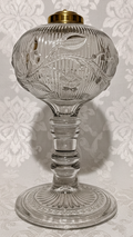 Antique PERIWINKLE Kerosene or Oil Stand Lamp Thuro II, 110i Lovely Floral MotifAntiquesEtcetera