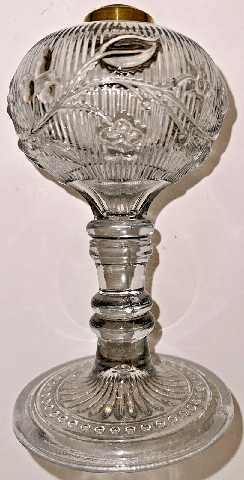 Antique PERIWINKLE Kerosene or Oil Stand Lamp Thuro II, 110i Lovely Floral Motif - AntiquesEtceteraAntique PERIWINKLE Kerosene or Oil Stand Lamp Thuro II, 110i Lovely Floral MotifUnbrandedAntiquesEtcetera