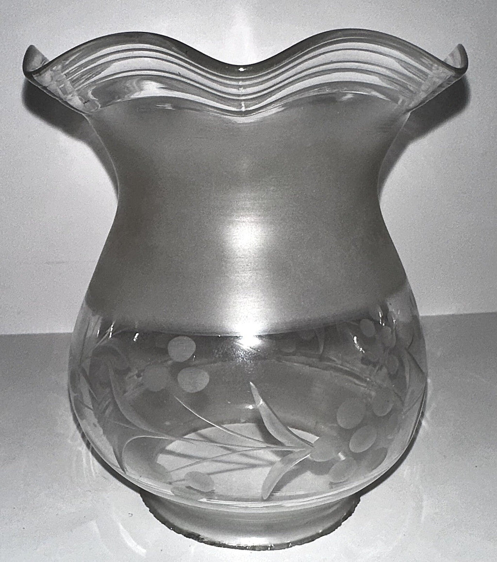 Antique Petite Oil Kerosene Oregon Lamp Shade Wheel - Cut Glass Floral Band 3" Rim - AntiquesEtceteraAntique Petite Oil Kerosene Oregon Lamp Shade Wheel - Cut Glass Floral Band 3" RimAntiqueAntiquesEtcetera