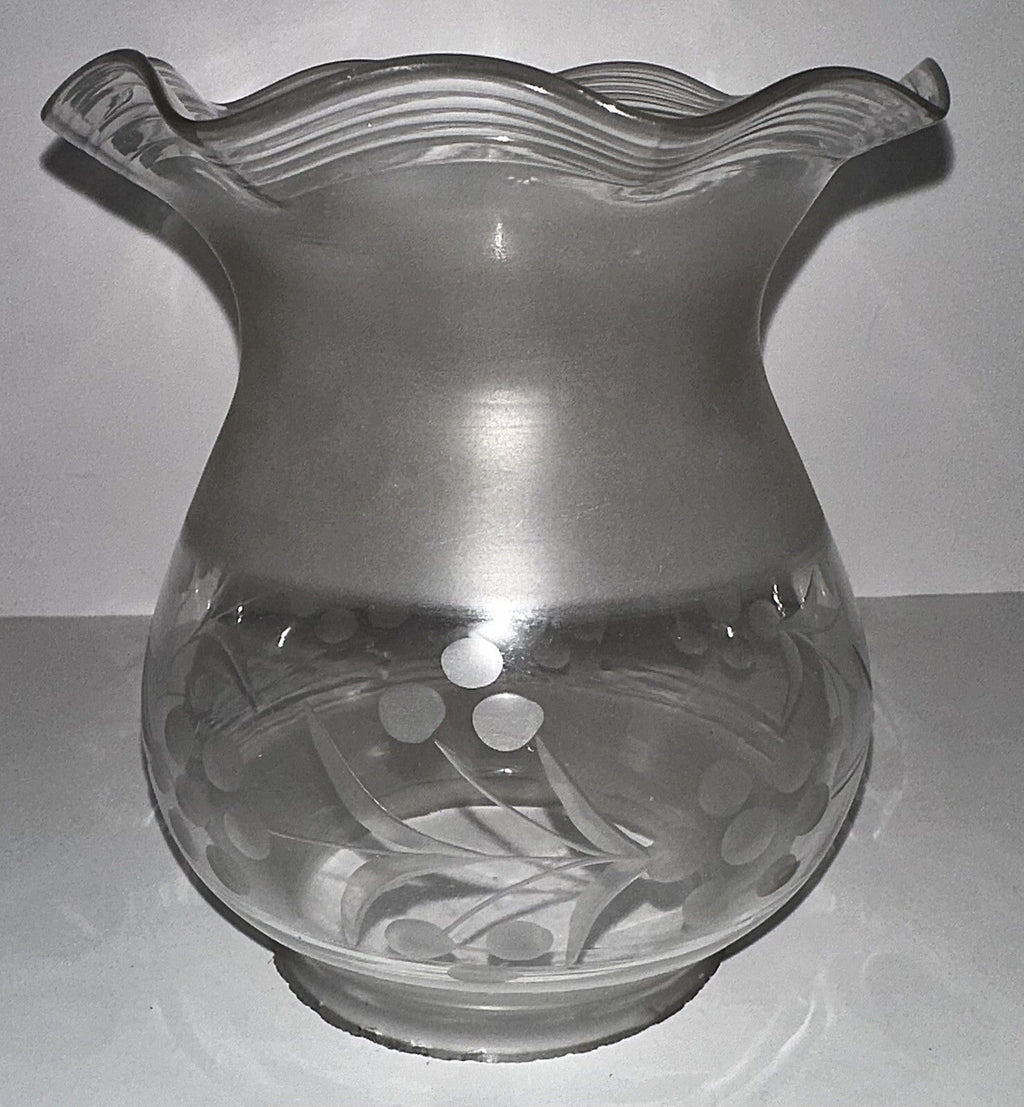 Antique Petite Oil Kerosene Oregon Lamp Shade Wheel - Cut Glass Floral Band 3" Rim - AntiquesEtceteraAntique Petite Oil Kerosene Oregon Lamp Shade Wheel - Cut Glass Floral Band 3" RimAntiqueAntiquesEtcetera
