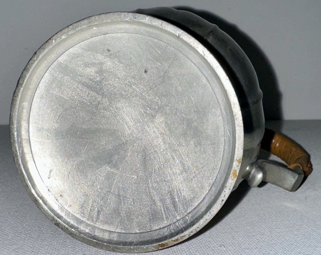 Antique Pewter Teapot Basketweave Handle Diagonal Swirl Hinged Lid Art Nouveau - AntiquesEtceteraAntique Pewter Teapot Basketweave Handle Diagonal Swirl Hinged Lid Art NouveauUnbrandedAntiquesEtcetera