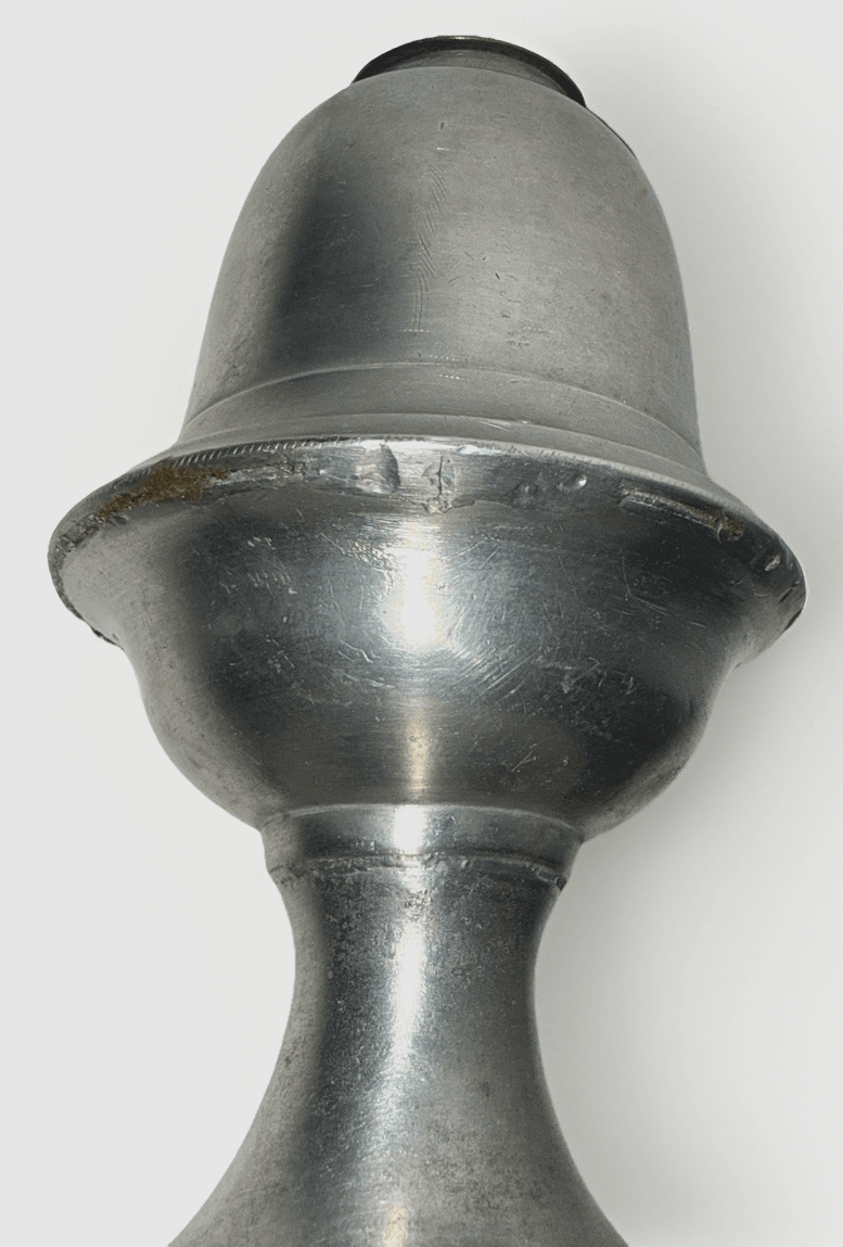 Antique Pewter Whale Oil Lamp w/ Double Tube Burner 1800s 6 1/8" w/ Wide Base - AntiquesEtceteraAntique Pewter Whale Oil Lamp w/ Double Tube Burner 1800s 6 1/8" w/ Wide BaseAntiqueAntiquesEtcetera