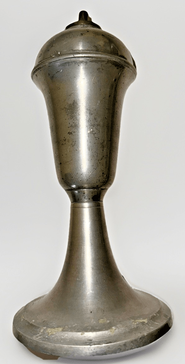 Antique Pewter Whale Oil Lamp Weighted Base w/ Double Tube Burner Nice Condition - AntiquesEtceteraAntique Pewter Whale Oil Lamp Weighted Base w/ Double Tube Burner Nice ConditionAntiqueAntiquesEtcetera