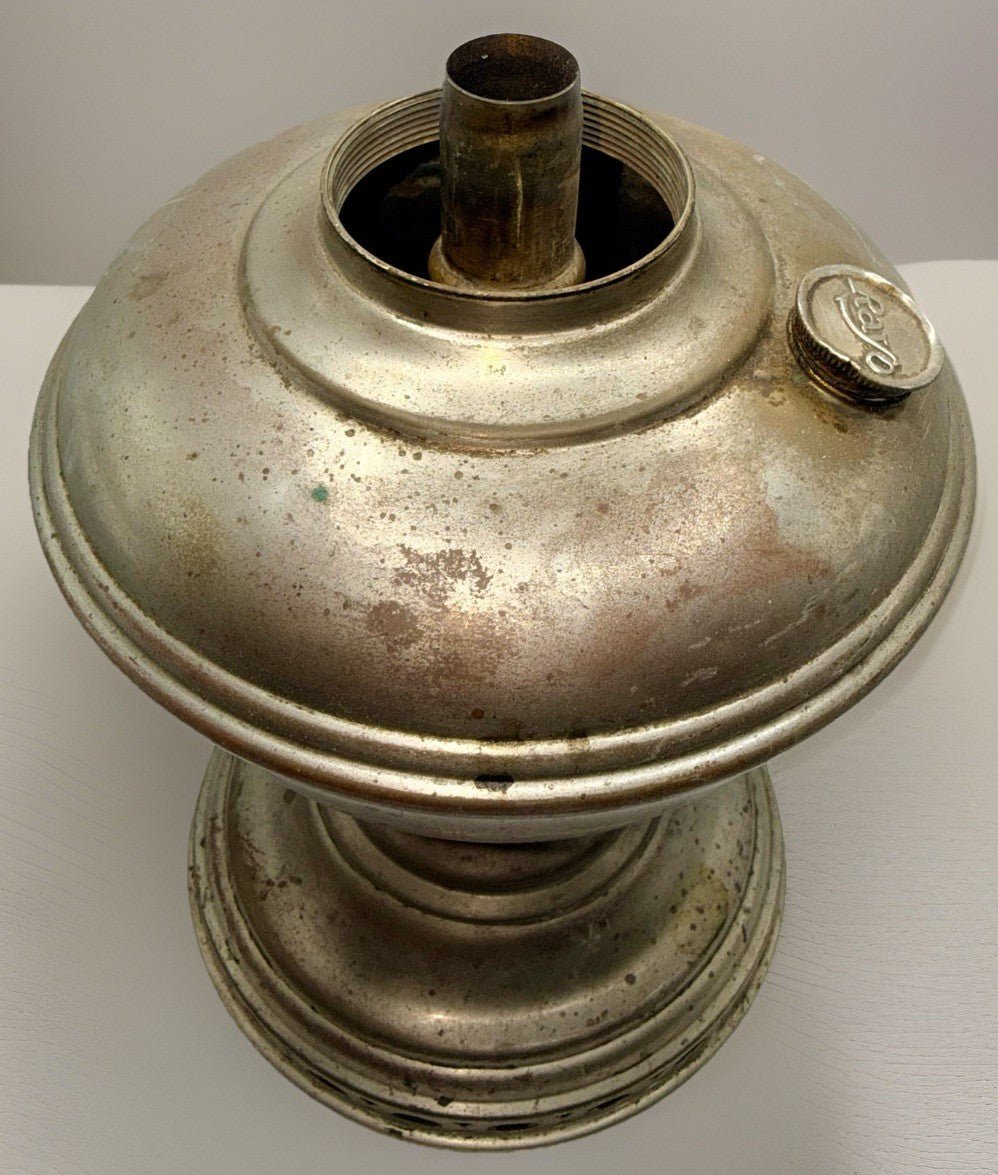 Antique RAYO Kerosene Oil Lamp Old Model Center Draft Nickel - Plated Brass - AntiquesEtceteraAntique RAYO Kerosene Oil Lamp Old Model Center Draft Nickel - Plated BrassAntique LightingAntiquesEtceteraAntiquesEtcetera