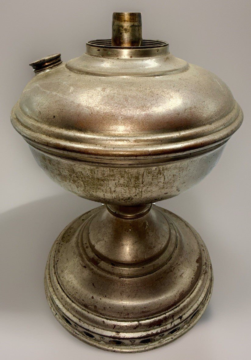 Antique RAYO Kerosene Oil Lamp Old Model Center Draft Nickel - Plated Brass - AntiquesEtceteraAntique RAYO Kerosene Oil Lamp Old Model Center Draft Nickel - Plated BrassAntique LightingAntiquesEtceteraAntiquesEtcetera