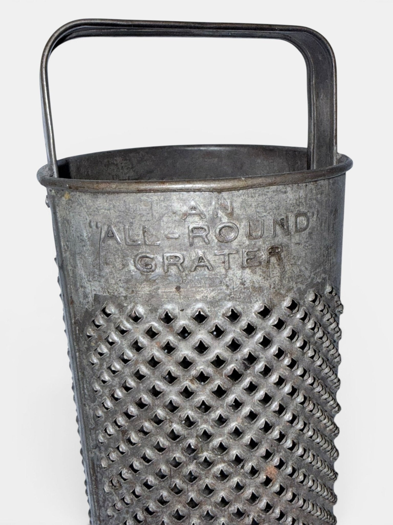 Antique Round Grater Country Store Decor "AN ALL-ROUND GRATER" with Handle - AntiquesEtceteraAntique Round Grater Country Store Decor "AN ALL-ROUND GRATER" with HandleAntique GraterAntiquesEtceteraAntiquesEtcetera