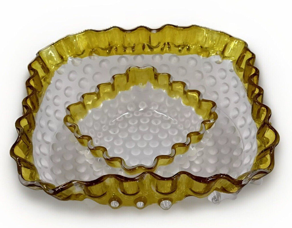 Antique Square Master Fruit Bowl Hobbs Brockunier DEW DROP Frances 1886 Museum - AntiquesEtceteraAntique Square Master Fruit Bowl Hobbs Brockunier DEW DROP Frances 1886 MuseumHobbs BrockunierAntiquesEtcetera