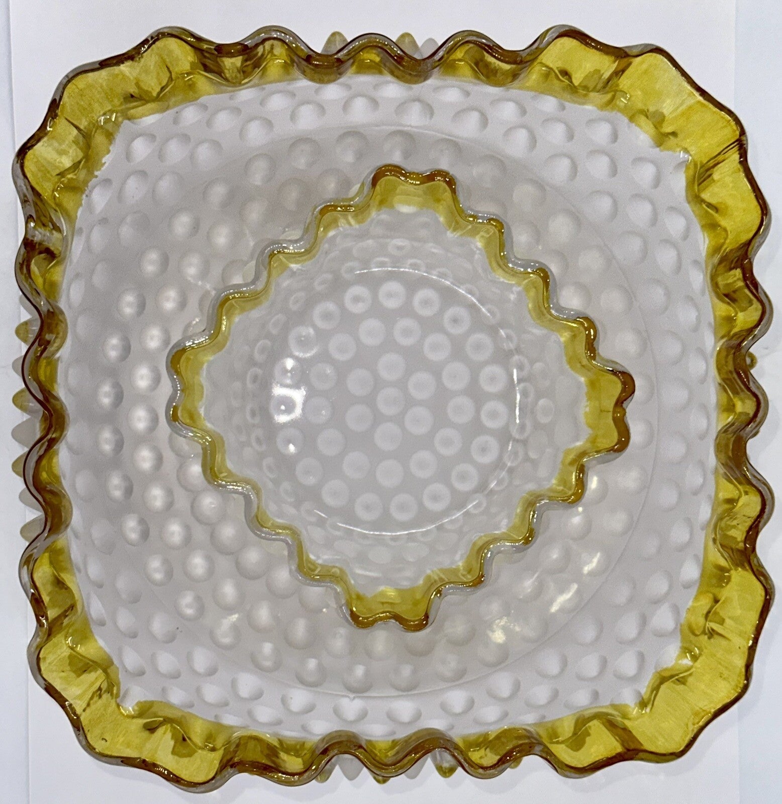 Antique Square Master Fruit Bowl Hobbs Brockunier DEW DROP Frances 1886 Museum - AntiquesEtceteraAntique Square Master Fruit Bowl Hobbs Brockunier DEW DROP Frances 1886 MuseumHobbs BrockunierAntiquesEtcetera