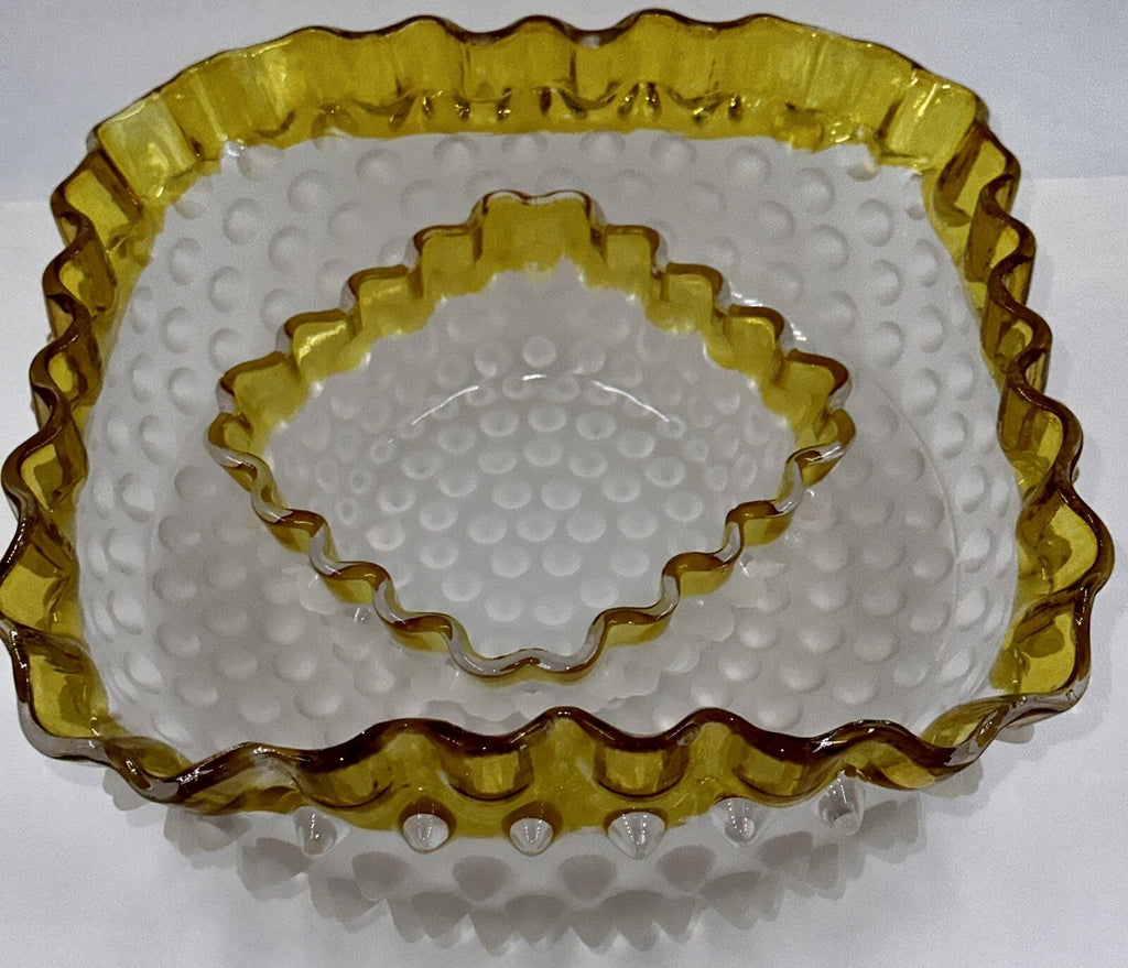 Antique Square Master Fruit Bowl Hobbs Brockunier DEW DROP Frances 1886 Museum - AntiquesEtceteraAntique Square Master Fruit Bowl Hobbs Brockunier DEW DROP Frances 1886 MuseumHobbs BrockunierAntiquesEtcetera