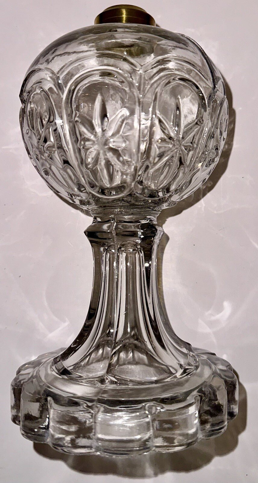 Antique STAR and LOOP Kerosene Oil EAPG Glass Stand Lamp THURO II; 79 j - k Rare - AntiquesEtceteraAntique STAR and LOOP Kerosene Oil EAPG Glass Stand Lamp THURO II; 79 j - k RareAntiqueAntiquesEtcetera