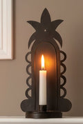 Antique Tin Candle Wall Sconce 15.75" High Pineapple "Welcome" MotifAntiquesEtcetera1