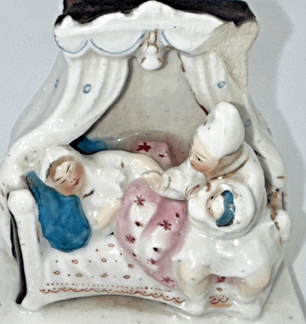 Antique Victorian Porcelain Fairing TWELVE MONTHS AFTER MARRIAGE Parents w/ Baby - AntiquesEtceteraAntique Victorian Porcelain Fairing TWELVE MONTHS AFTER MARRIAGE Parents w/ BabyAntiquesEtceteraAntiquesEtcetera