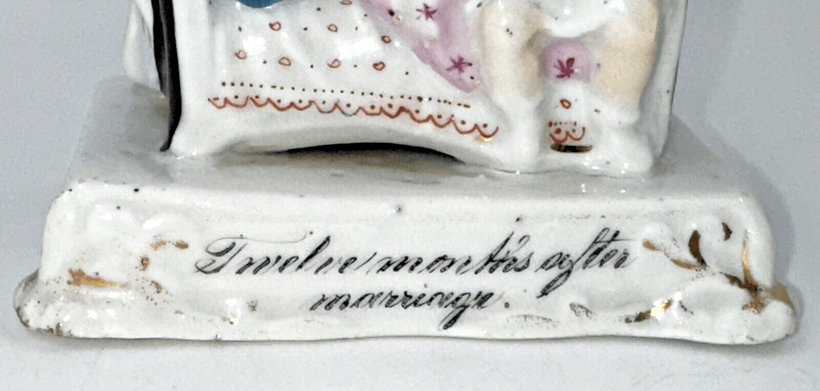 Antique Victorian Porcelain Fairing TWELVE MONTHS AFTER MARRIAGE Parents w/ Baby - AntiquesEtceteraAntique Victorian Porcelain Fairing TWELVE MONTHS AFTER MARRIAGE Parents w/ BabyAntiquesEtceteraAntiquesEtcetera