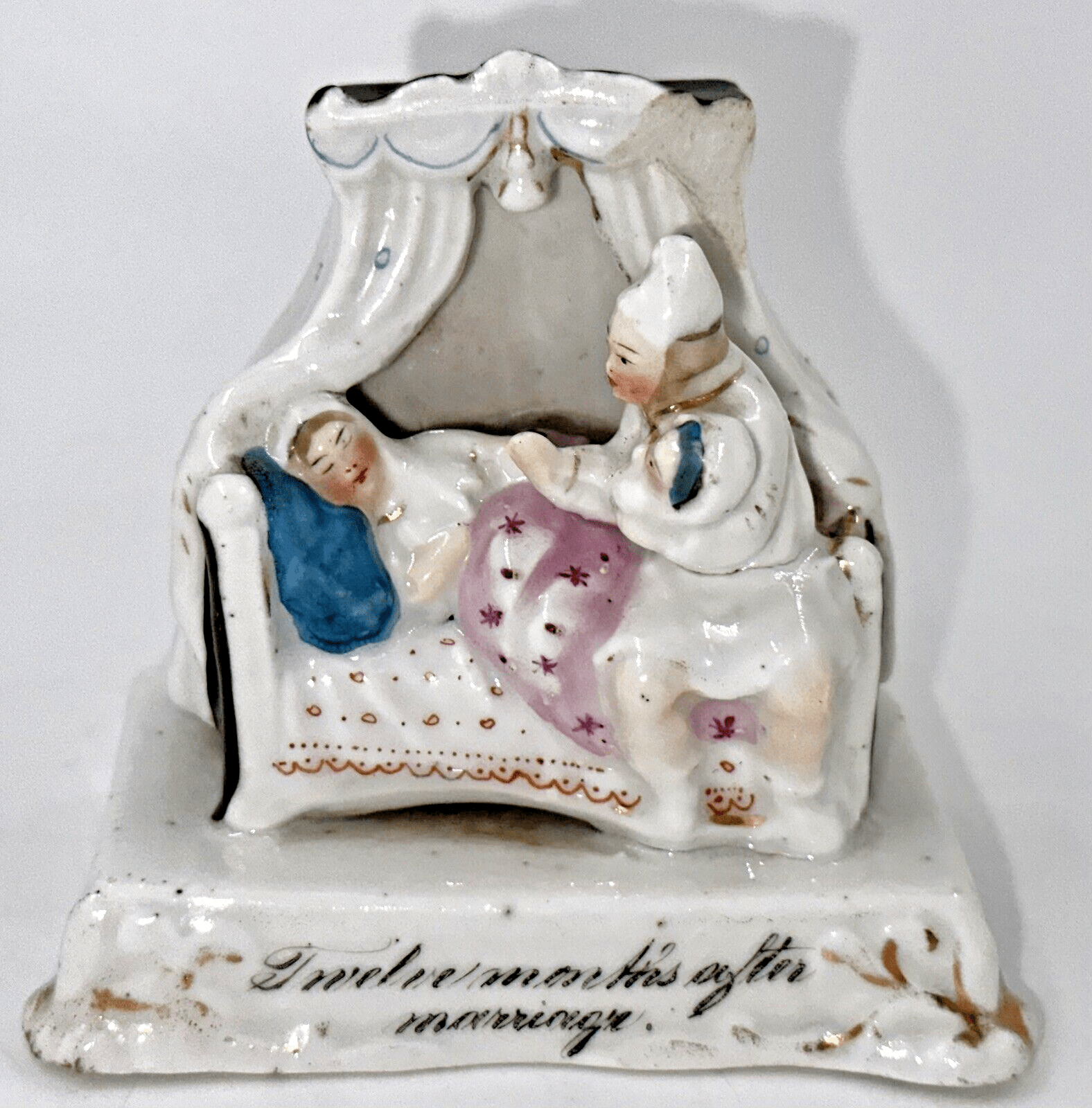Antique Victorian Porcelain Fairing TWELVE MONTHS AFTER MARRIAGE Parents w/ Baby - AntiquesEtceteraAntique Victorian Porcelain Fairing TWELVE MONTHS AFTER MARRIAGE Parents w/ BabyAntiquesEtceteraAntiquesEtcetera