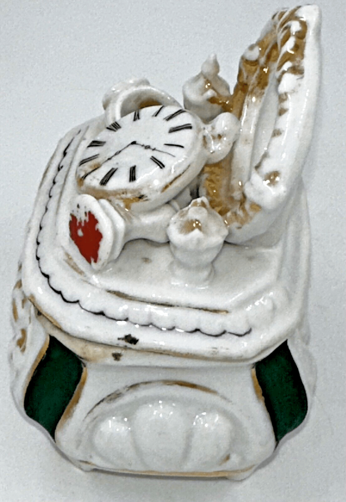 Antique Victorian Porcelain Trinket Box Fairing Vanity Mirror Watch Ring Perfume - AntiquesEtceteraAntique Victorian Porcelain Trinket Box Fairing Vanity Mirror Watch Ring PerfumeAntiquesEtceteraAntiquesEtcetera
