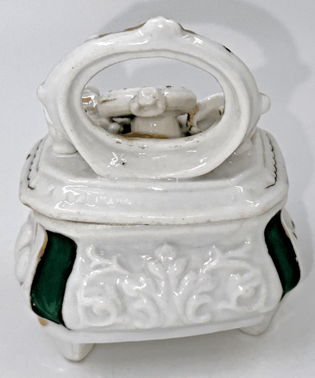 Antique Victorian Porcelain Trinket Box Fairing Vanity Mirror Watch Ring Perfume - AntiquesEtceteraAntique Victorian Porcelain Trinket Box Fairing Vanity Mirror Watch Ring PerfumeAntiquesEtceteraAntiquesEtcetera