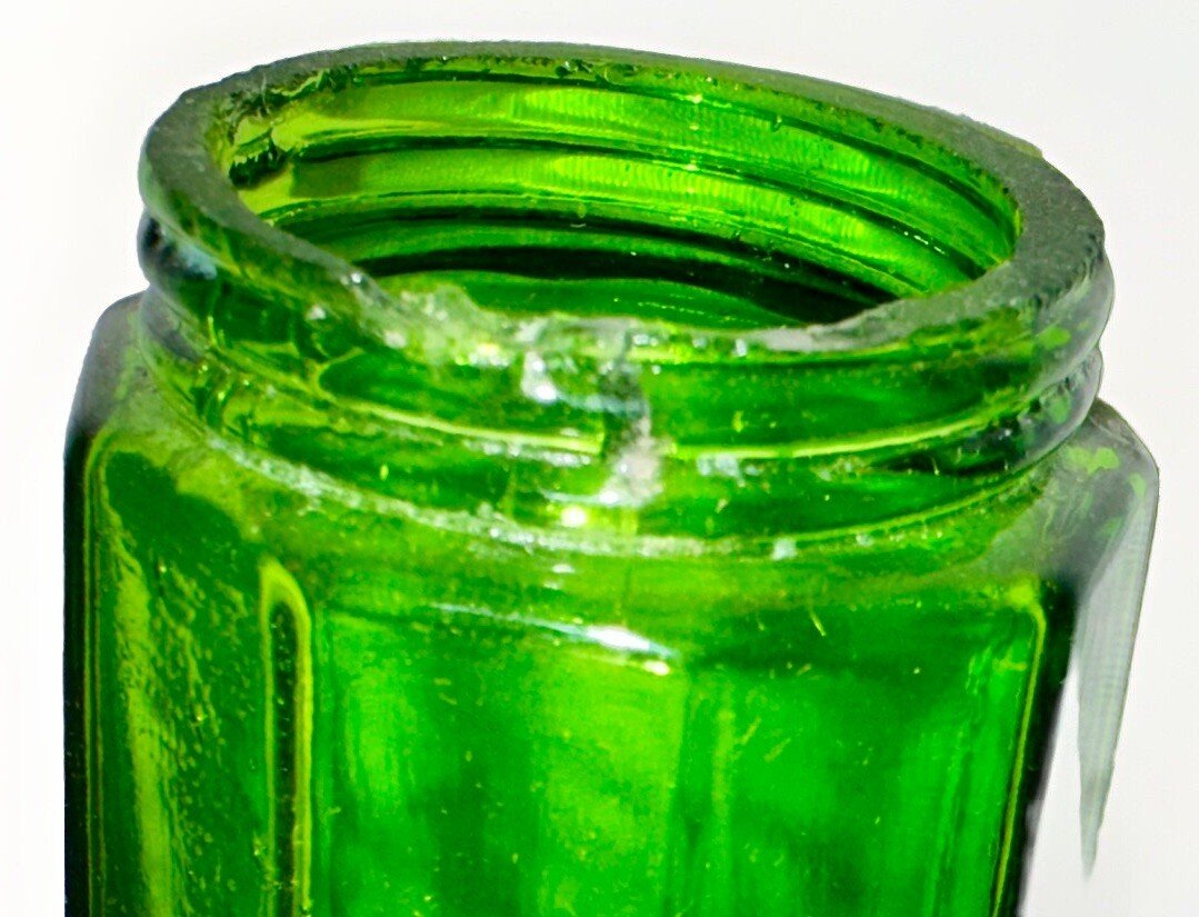 Antique Victorian Sugar Shaker Emerald Green Glass 10 Panel Silver Plated Lid - AntiquesEtceteraAntique Victorian Sugar Shaker Emerald Green Glass 10 Panel Silver Plated LidAntiqueAntiquesEtcetera