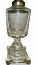 Antique Whale Oil Lamp Free Blown & Pressed Lacy Glass Pewter Collar 1840 1860 - AntiquesEtceteraAntique Whale Oil Lamp Free Blown & Pressed Lacy Glass Pewter Collar 1840 1860AntiqueAntiquesEtcetera
