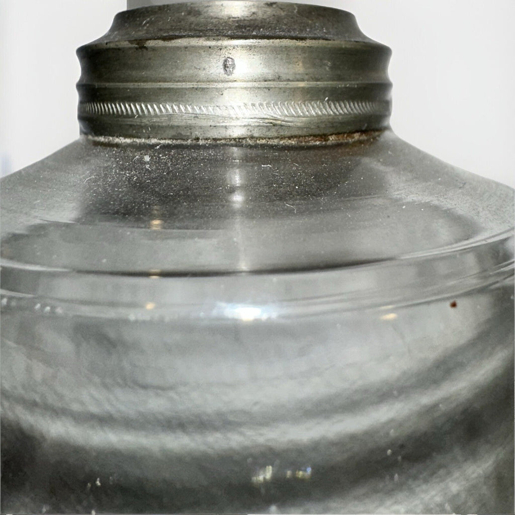 Antique Whale Oil Lamp Free Blown & Pressed Lacy Glass Pewter Collar 1840 1860 - AntiquesEtceteraAntique Whale Oil Lamp Free Blown & Pressed Lacy Glass Pewter Collar 1840 1860AntiqueAntiquesEtcetera