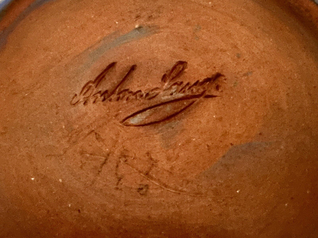 Anton Lang Pottery Bowl Signed Blue and Yellow Floral Antique Oberammergau - AntiquesEtceteraAnton Lang Pottery Bowl Signed Blue and Yellow Floral Antique OberammergauAnton LangAntiquesEtcetera