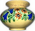 Anton Lang Pottery Oberammergau Vase Blue Orange Floral Signed Antique - AntiquesEtceteraAnton Lang Pottery Oberammergau Vase Blue Orange Floral Signed AntiquePotteryAntiquesEtceteraAntiquesEtcetera
