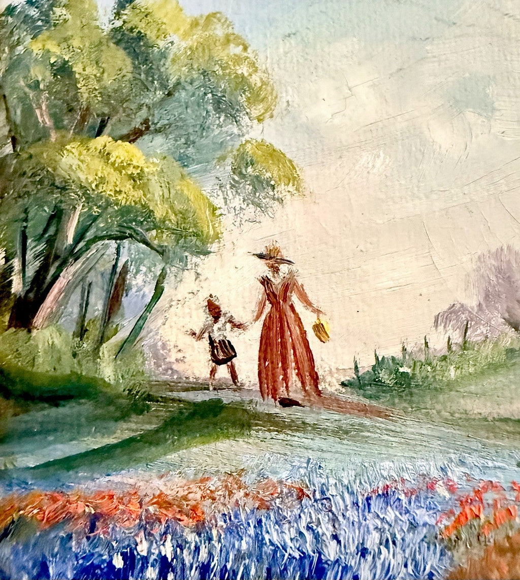 Ardyth Haecker Oil Canvas Board Bluebonnet Texas Field Miniature Signed Painting - AntiquesEtceteraArdyth Haecker Oil Canvas Board Bluebonnet Texas Field Miniature Signed PaintingOriginal Signed ArtAntiquesEtceteraAntiquesEtcetera
