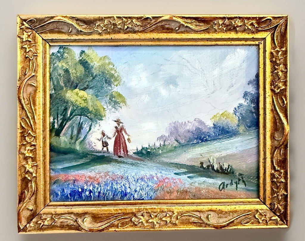 Ardyth Haecker Oil Canvas Board Bluebonnet Texas Field Miniature Signed Painting - AntiquesEtceteraArdyth Haecker Oil Canvas Board Bluebonnet Texas Field Miniature Signed PaintingOriginal Signed ArtAntiquesEtceteraAntiquesEtcetera