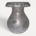 Argand Lamp Shade Blown, Cut, Engraved Glass Mushroom Style 7.5" w/ 3.25" FitterAntiquesEtcetera