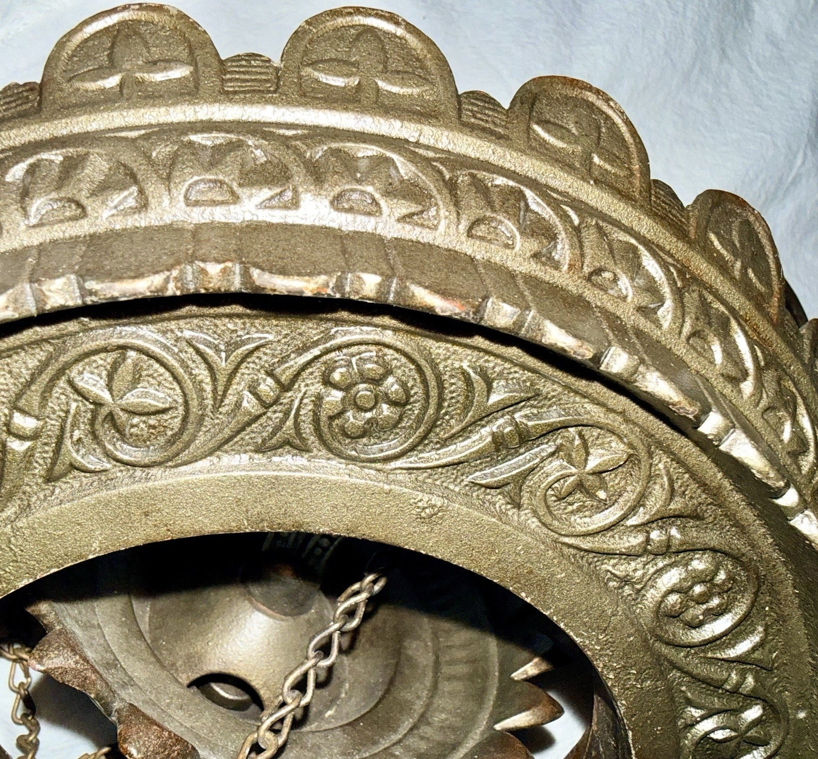 Art Deco 1870s Cast Iron Horse Oil Lamp Frame Ornate w/ Chains & Pulleys Antique - AntiquesEtceteraArt Deco 1870s Cast Iron Horse Oil Lamp Frame Ornate w/ Chains & Pulleys AntiqueAntiquesEtceteraAntiquesEtcetera