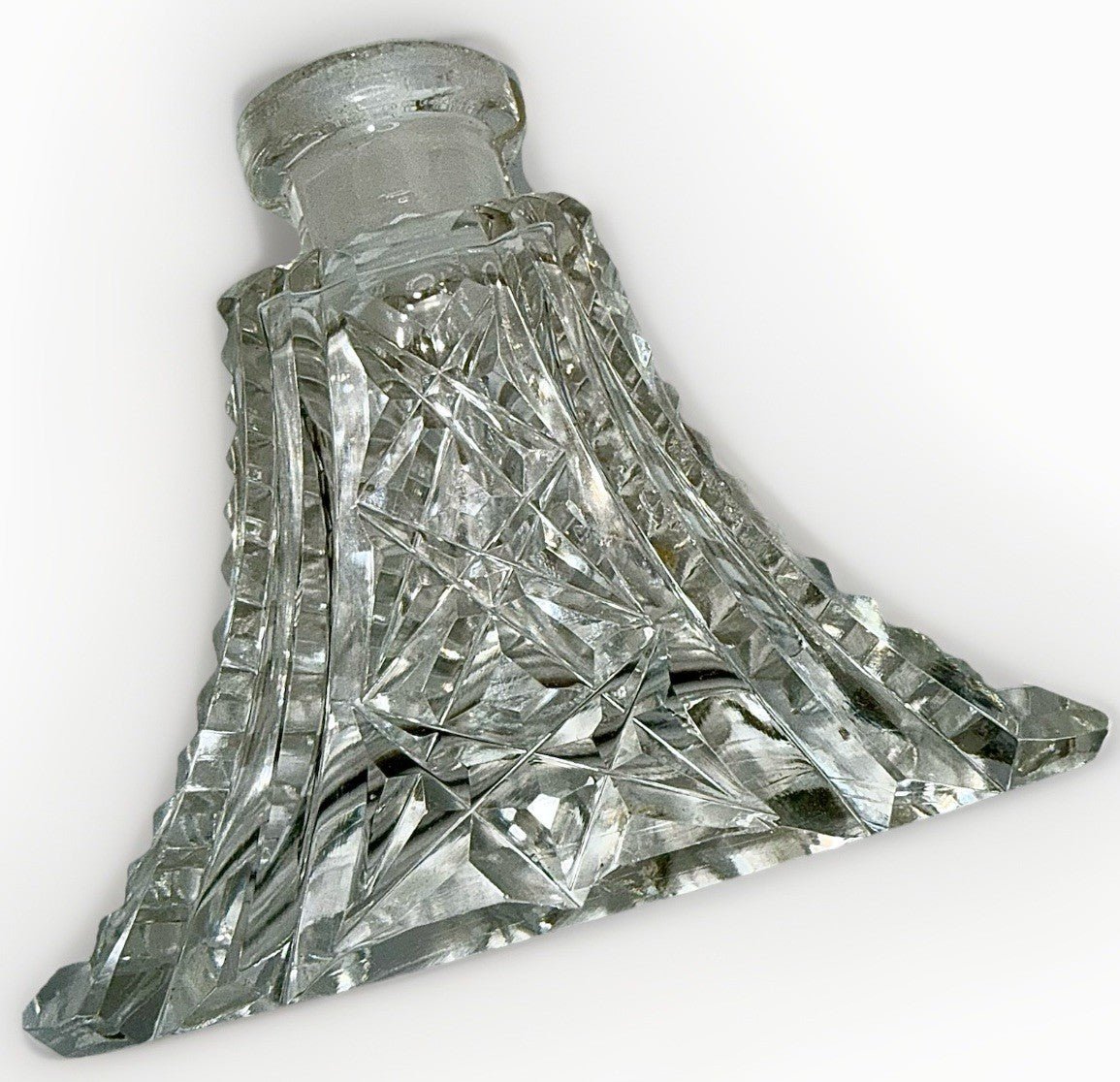 Art Deco Crystal Perfume Bottle w/ Stopper Made in Czechoslovakia Eiffel Tower - AntiquesEtceteraArt Deco Crystal Perfume Bottle w/ Stopper Made in Czechoslovakia Eiffel TowerMade in CzechoslovakiaAntiquesEtcetera
