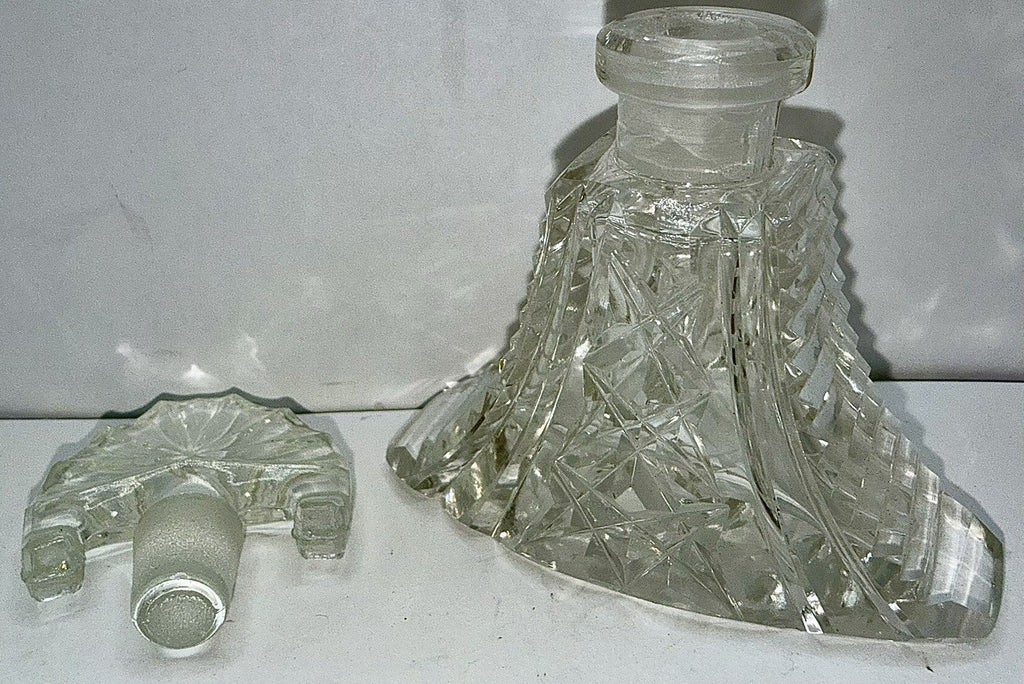 Art Deco Crystal Perfume Bottle w/ Stopper Made in Czechoslovakia Eiffel Tower - AntiquesEtceteraArt Deco Crystal Perfume Bottle w/ Stopper Made in Czechoslovakia Eiffel TowerMade in CzechoslovakiaAntiquesEtcetera