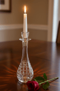 Art Glass Candle Holder Hand Blown Cut Candlestick Mark Bickers Artist Signed UK - AntiquesEtceteraArt Glass Candle Holder Hand Blown Cut Candlestick Mark Bickers Artist Signed UKMark BickersAntiquesEtcetera