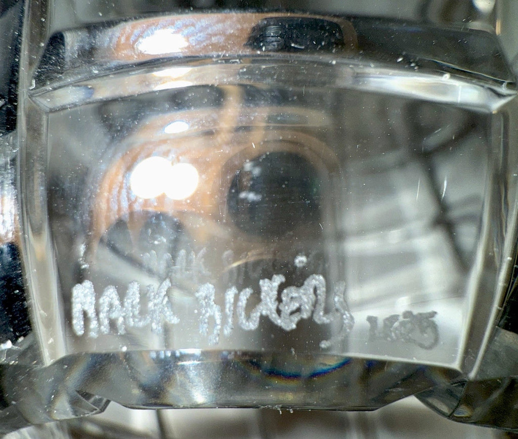 Art Glass Candle Holder Hand Blown Cut Candlestick Mark Bickers Artist Signed UK - AntiquesEtceteraArt Glass Candle Holder Hand Blown Cut Candlestick Mark Bickers Artist Signed UKMark BickersAntiquesEtcetera